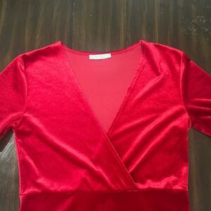 Red Velvet Wrap Dress. Preowned